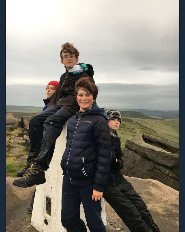 Four scouts at trig point