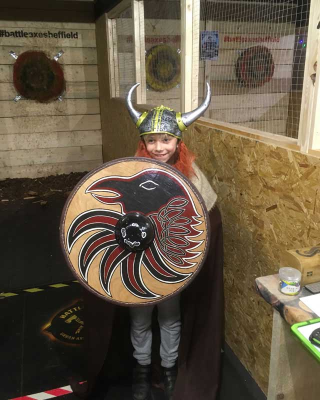 cubs at battleaxe with shield